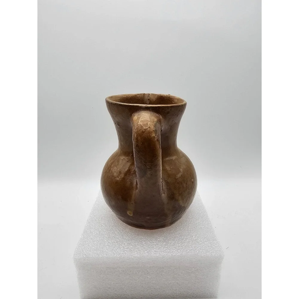 Vintage Studio Pottery Brown Glazed Pitcher Recuerdo de Luis Candelas Madrid